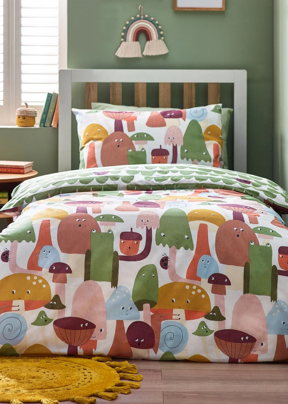 little furn. Funguys Mushroom Duvet Cover Set - Toddler Image 4