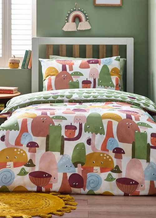 little furn. Funguys Mushroom Duvet Cover Set - Toddler Image 4