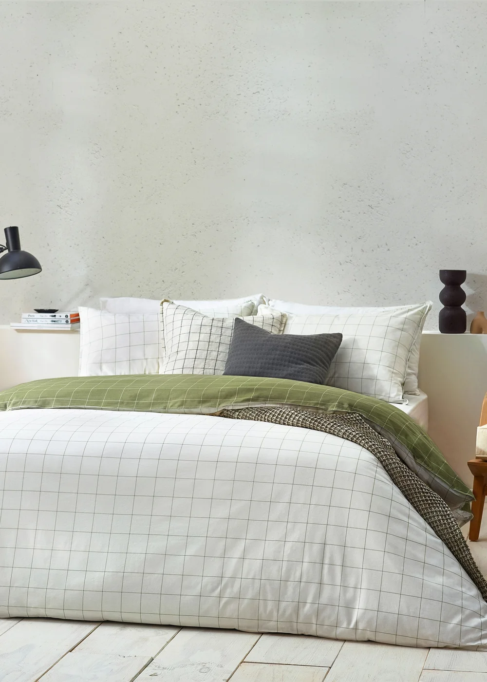 Yard Howarth Check Reversible Duvet Cover Set - Single Image 1