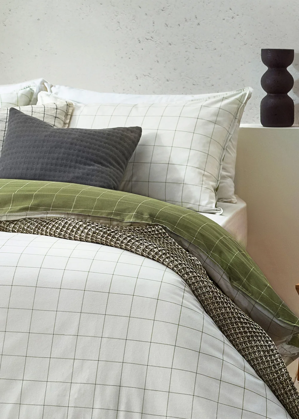 Yard Howarth Check Reversible Duvet Cover Set - Single Image 4