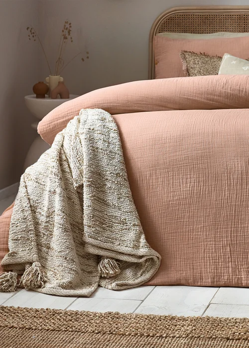 Yard Lark Muslin Cotton Duvet Cover Set Pink Clay - Single Image 4