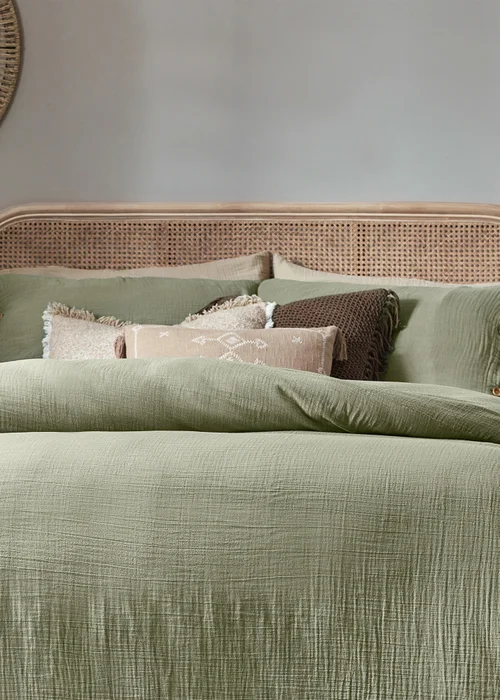 Yard Lark Muslin Cotton Duvet Cover Set Eucalyptus - Single Image 3