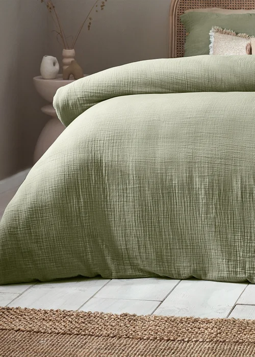 Yard Lark Muslin Cotton Duvet Cover Set Eucalyptus - Single Image 4