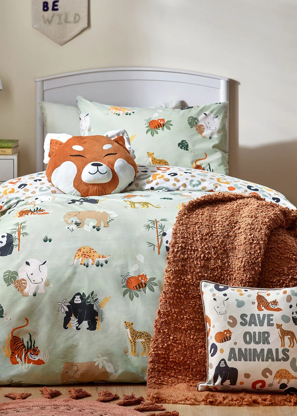 little furn. Wildlife Animal Reversible Duvet Cover Set - Toddler Image 1