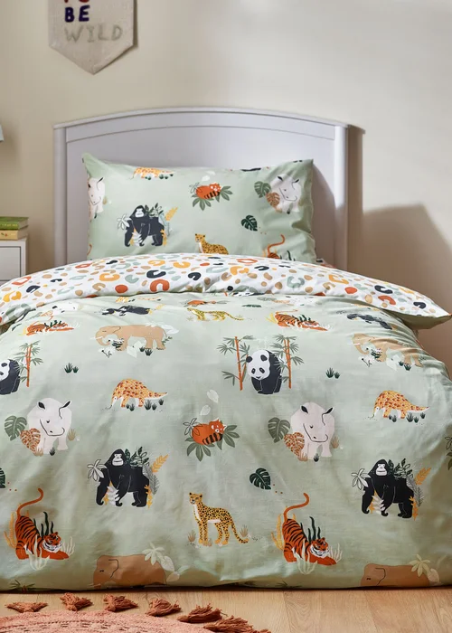 little furn. Wildlife Animal Reversible Duvet Cover Set - Toddler Image 4