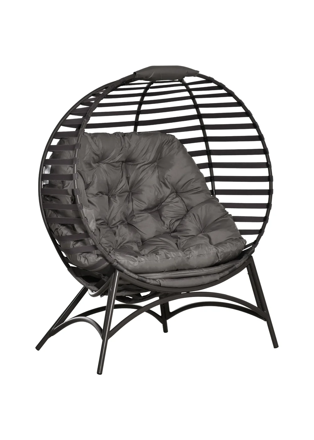Outsunny Egg Chair with Soft Cushion - Brown - One Size Image 2