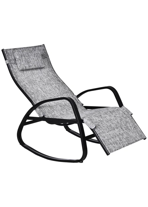 Outsunny Garden Rocking Chair - Grey - One Size Image 2