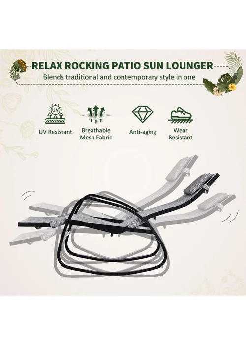 Outsunny Garden Rocking Chair - Grey - One Size Image 4