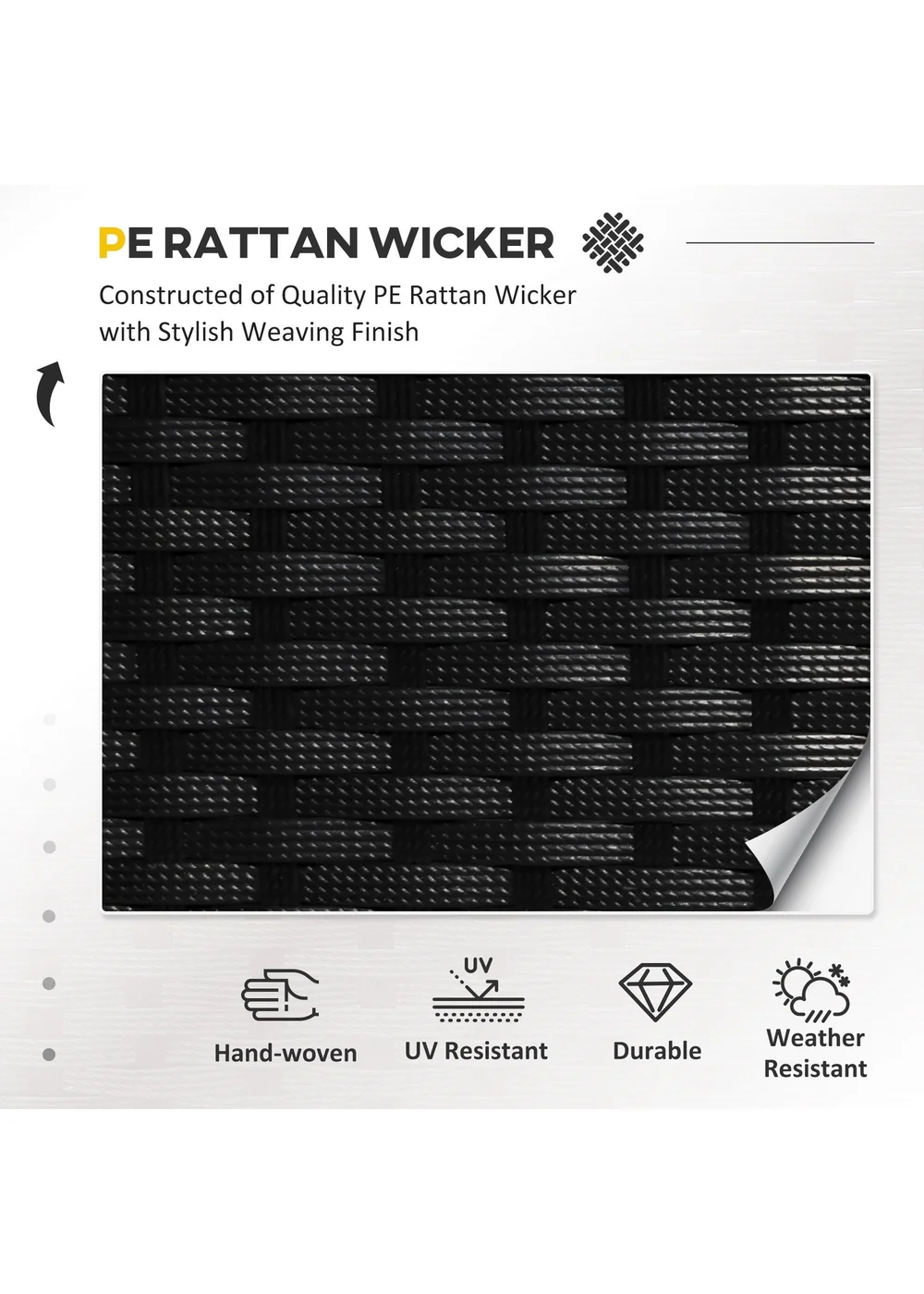 Outsunny 4 Pieces Outdoor PE Rattan Corner Sofa - One Size Image 4