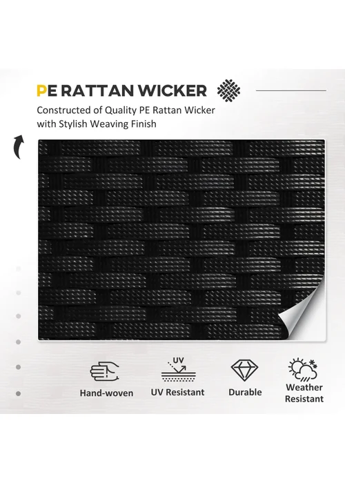 Outsunny 4 Pieces Outdoor PE Rattan Corner Sofa - One Size Image 4