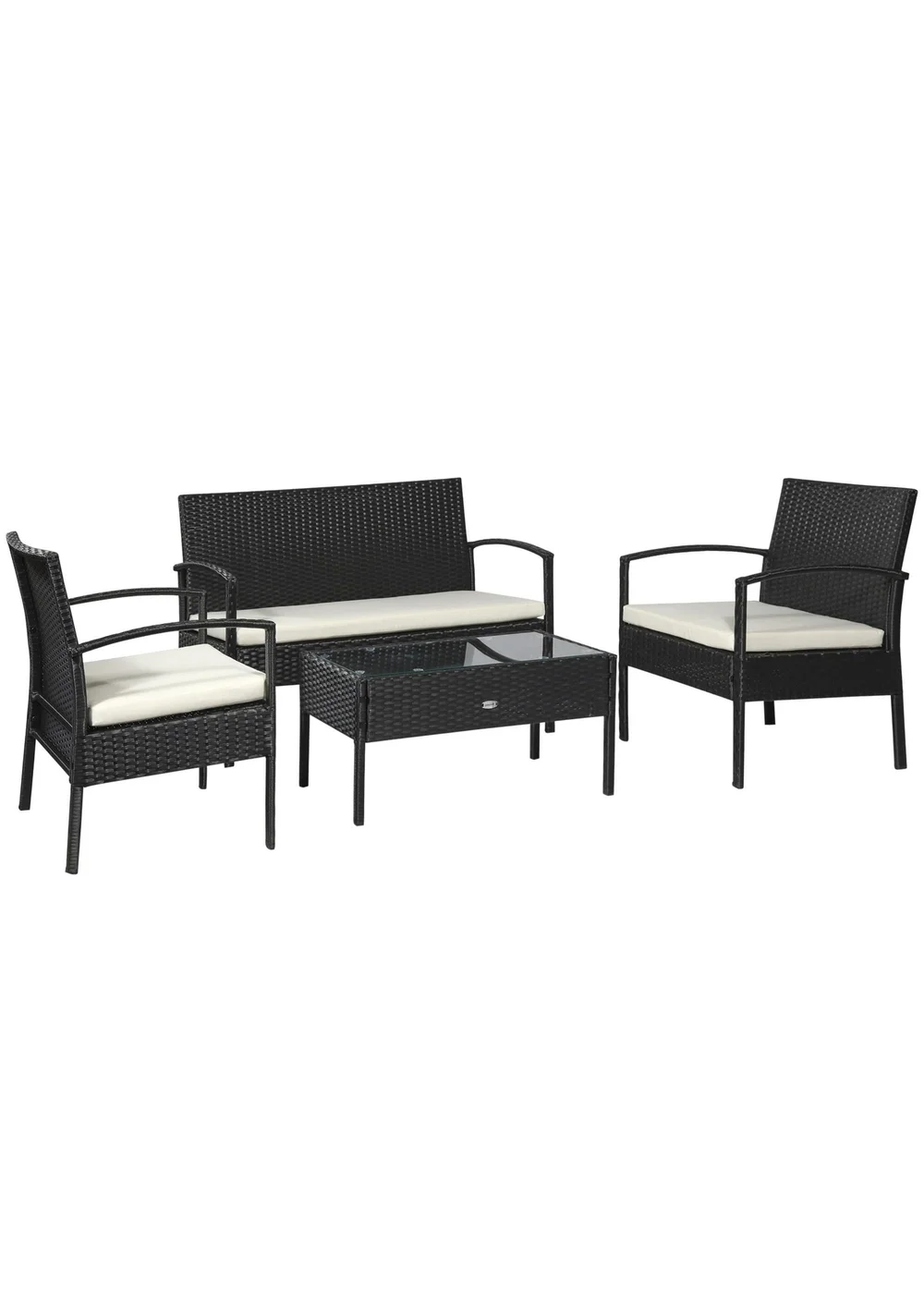 Outsunny 4 Pieces Outdoor PE Rattan Corner Sofa - One Size Image 2