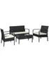 Outsunny 4 Pieces Outdoor PE Rattan Corner Sofa - One Size Image 2
