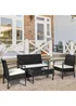 Outsunny 4 Pieces Outdoor PE Rattan Corner Sofa - One Size Image 1