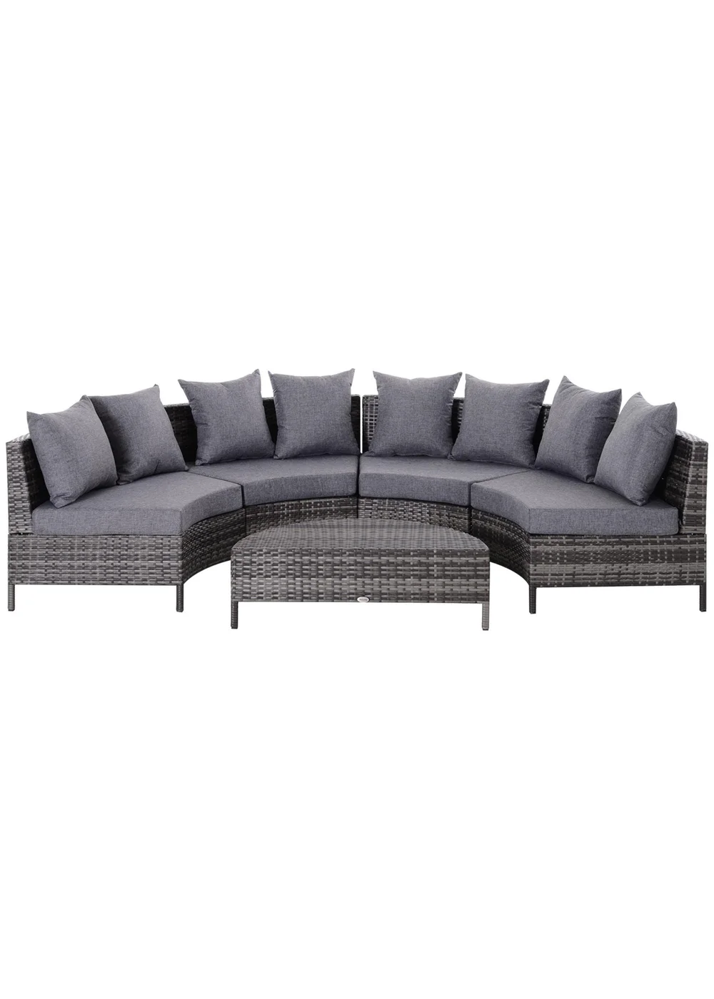 Outsunny Rattan Garden Furniture 4 Seaters - Grey - One Size Image 1