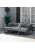 Outsunny 6 PCs Garden Daybed Aluminum Sectional Sofa Set- Grey - One Size Image 2