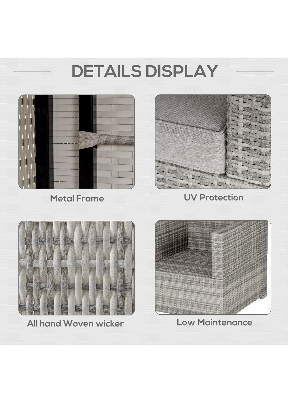 Outsunny Single Seater Rattan Chair Sofa with Cushions - One Size Image 4