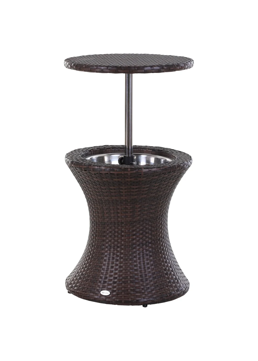 Outsunny Rattan Ice Bucket Activity Bar Cooler Table - One Size Image 2