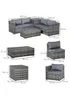 Outsunny 6PC Rattan Corner Sofa Set - Grey - One Size Image 3