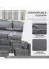 Outsunny 6PC Rattan Corner Sofa Set - Grey - One Size Image 5