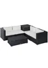 Outsunny 6PC Rattan Corner Sofa Set - Black - One Size Image 1