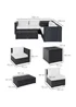 Outsunny 6PC Rattan Corner Sofa Set - Black - One Size Image 3