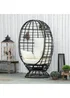 Outsunny Rattan Swivel Egg Chair - Black - One Size Image 1