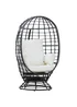 Outsunny Rattan Swivel Egg Chair - Black - One Size Image 2
