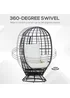 Outsunny Rattan Swivel Egg Chair - Black - One Size Image 4