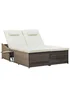 Outsunny 2 Seater Double Rattan Sun Lounger - Cream White - One Size Image 2