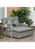 Outsunny 2 Seater Rattan Furniture Sofa Sun Lounger Daybed - One Size Image 1