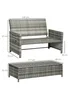 Outsunny 2 Seater Rattan Furniture Sofa Sun Lounger Daybed - One Size Image 3