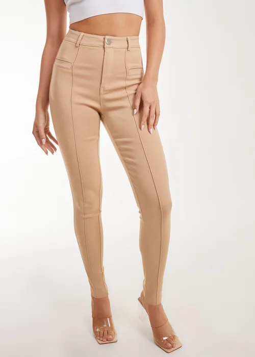Pink Vanilla Slim Fit Seam Detail Trousers - 6 Image 3