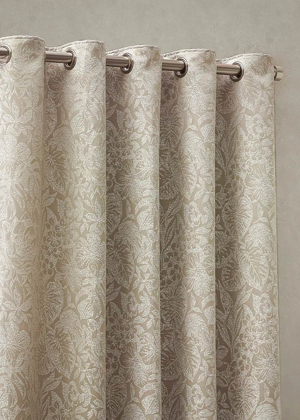 Wylder Nature Bali Botanical Jacquard Eyelet Curtains Natural - ZAC Image 3