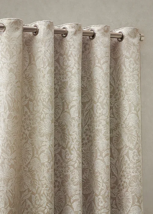Wylder Nature Bali Botanical Jacquard Eyelet Curtains Natural - ZAC Image 3