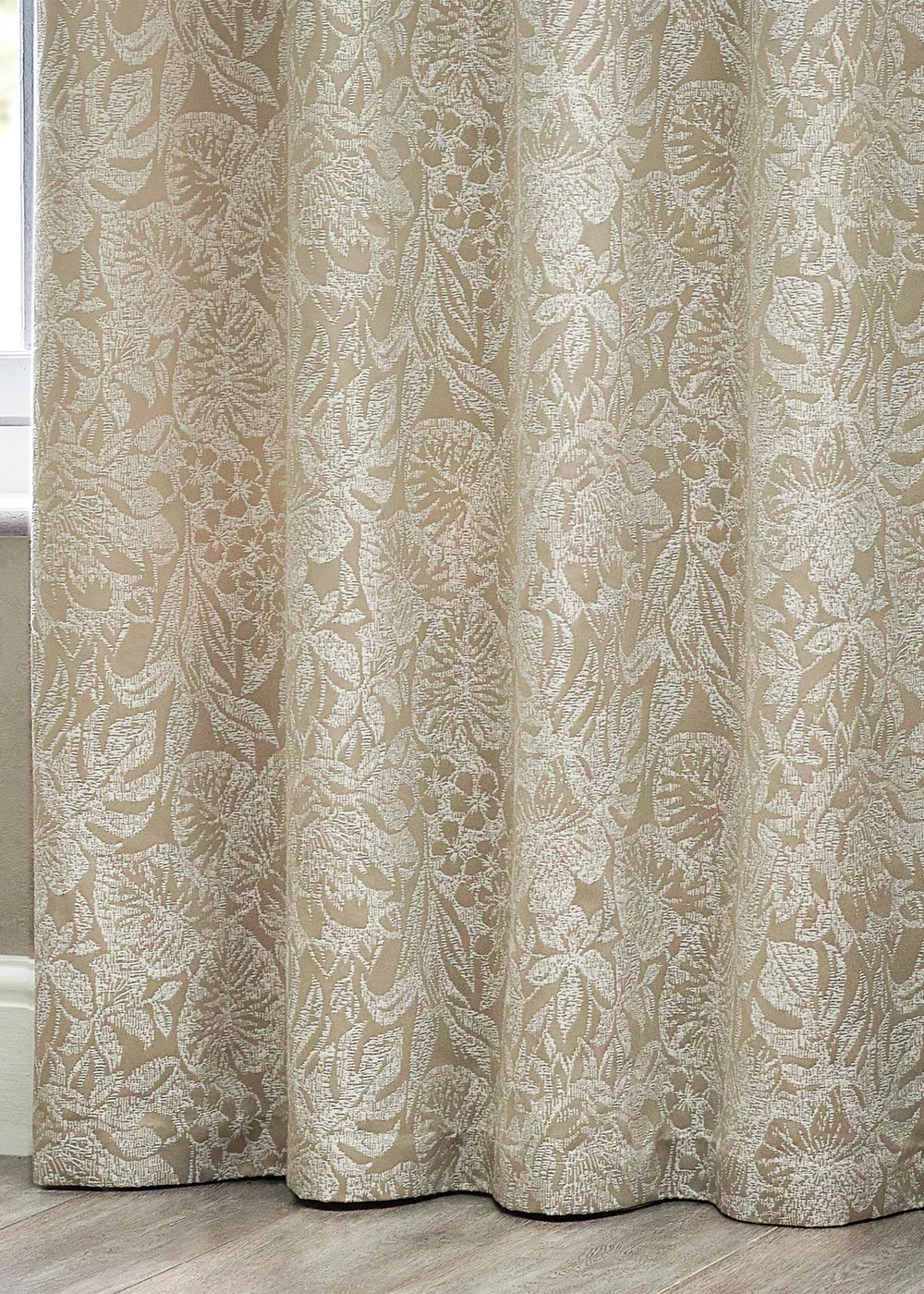 Wylder Nature Bali Botanical Jacquard Eyelet Curtains Natural - ZAC Image 4