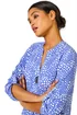 Roman Blue Longline Button Detail Abstract Spot Tunic Top - Size 22 Image 3