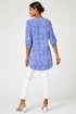 Roman Blue Longline Button Detail Abstract Spot Tunic Top - Size 22 Image 2