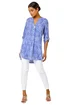 Roman Blue Longline Button Detail Abstract Spot Tunic Top - Size 22 Image 1