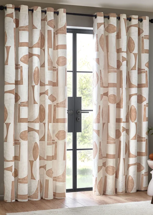 Hoem Carro Abstract Eyelet Curtains - 46W X 54D (117x137cm) Image 2