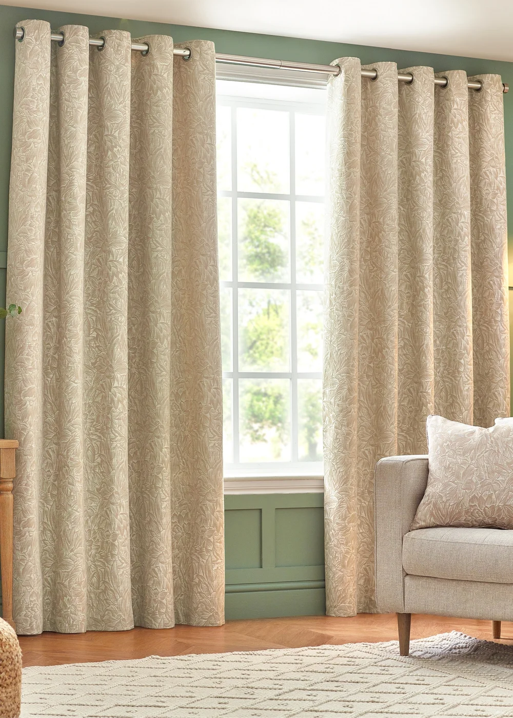 Wylder Nature Grantley Jacquard Eyelet Curtains - 46W X 54D (117x137cm Image 2