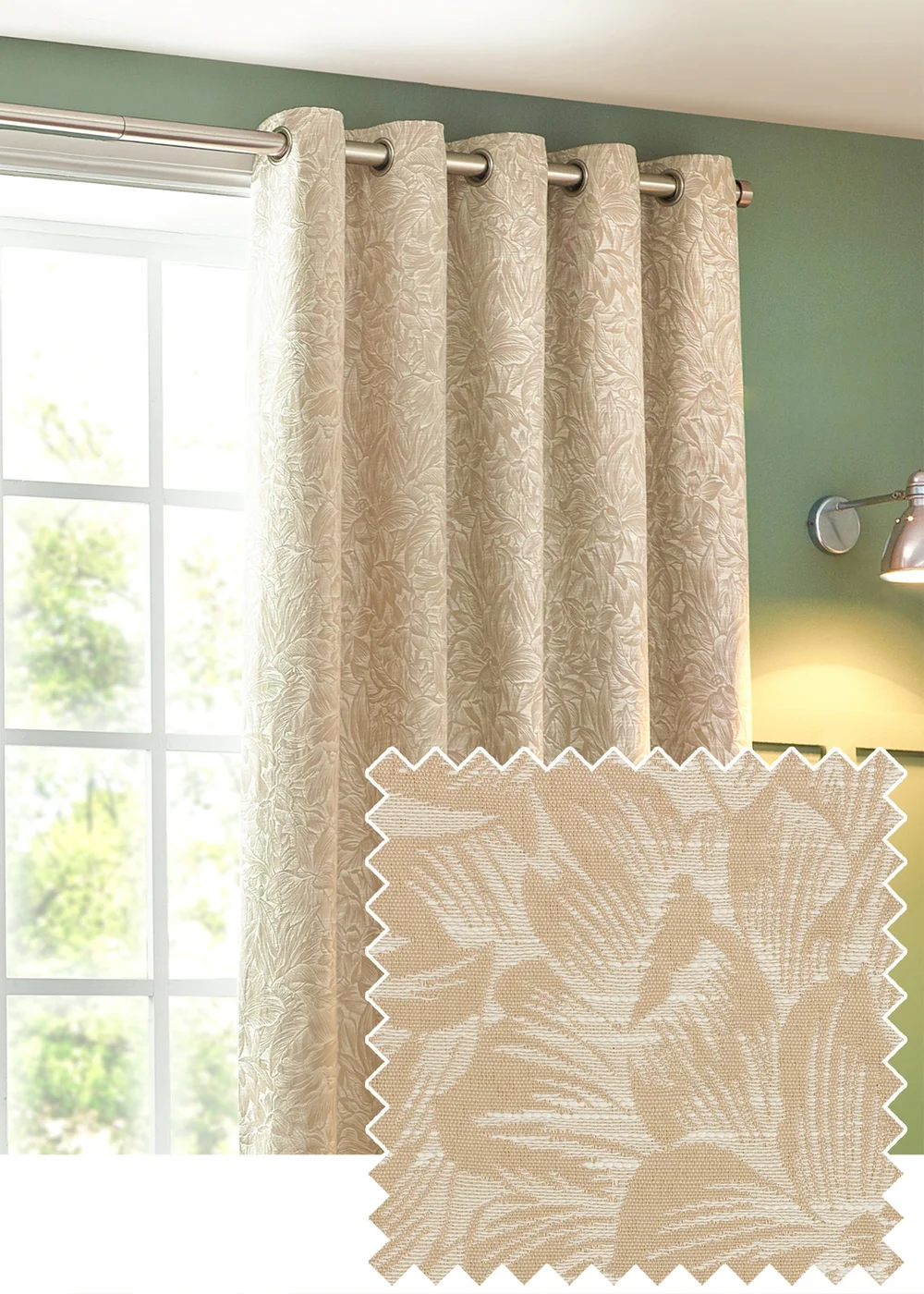 Wylder Nature Grantley Jacquard Eyelet Curtains - 46W X 54D (117x137cm Image 1