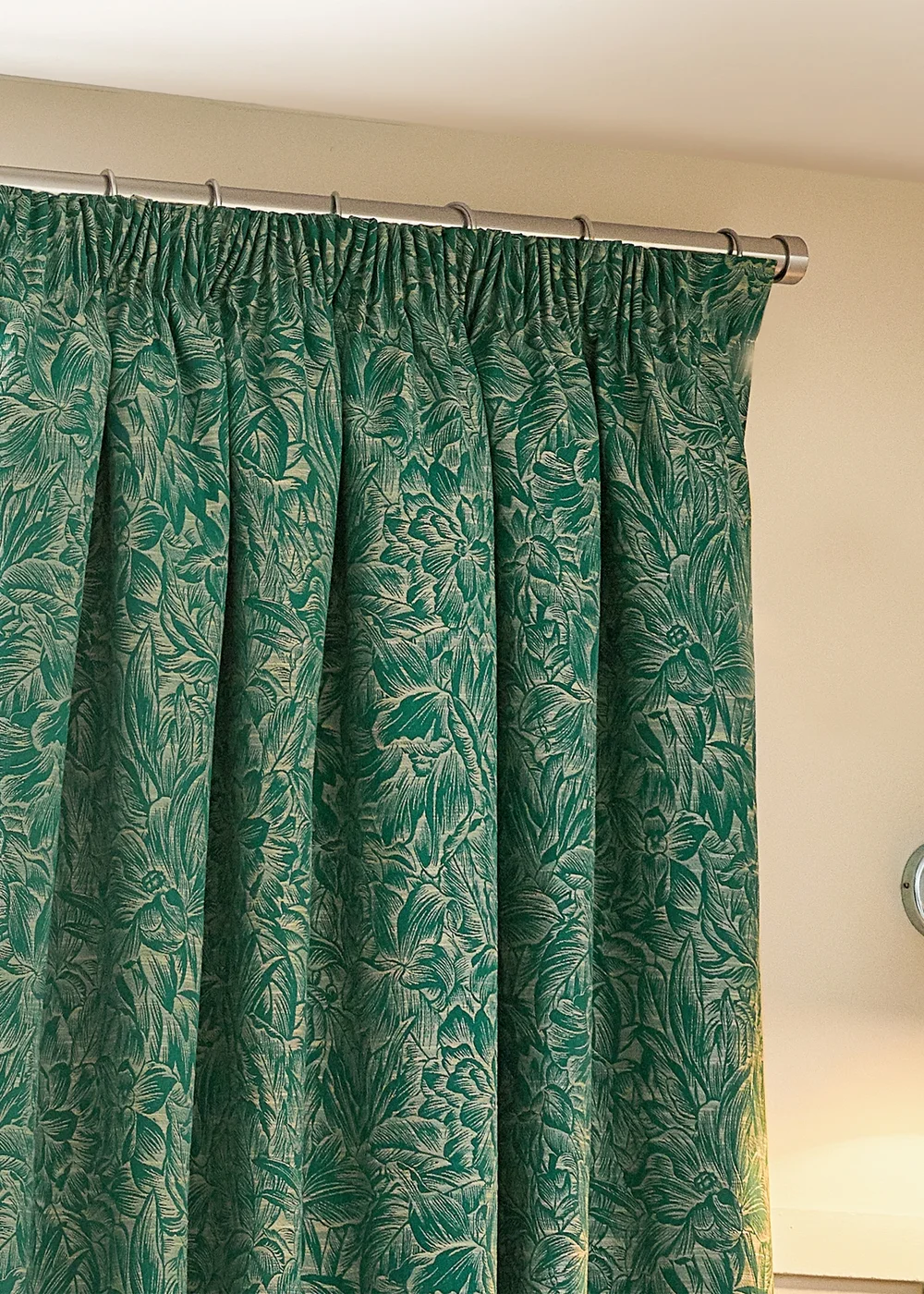 Wylder Nature Grantley Jacquard Pencil Pleat Curtains - 46W X 54D (117x137cm) Image 3