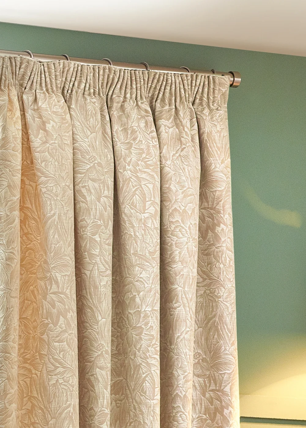 Wylder Nature Grantley Jacquard Pencil Pleat Curtains - 46W X 54D (117x137cm) Image 3