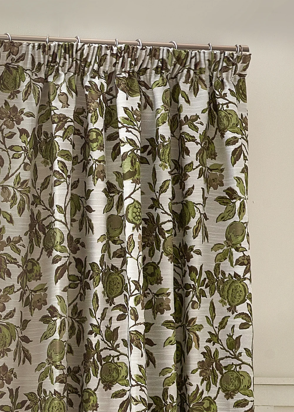 Wylder Nature Pomegranate Floral Jacquard Pencil Pleat Curtains - 46W X 54D (117x137cm) Image 3