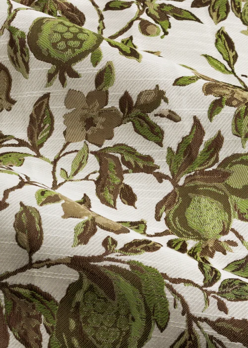 Wylder Nature Pomegranate Floral Jacquard Pencil Pleat Curtains - 46W X 54D (117x137cm) Image 5
