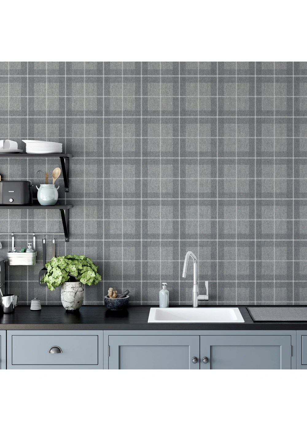 Arthouse Heritage Check Grey/Silver - One Size Image 4