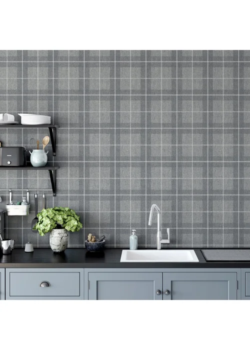 Arthouse Heritage Check Grey/Silver - One Size Image 4