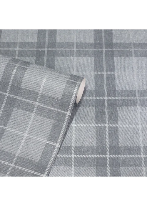 Arthouse Heritage Check Grey/Silver - One Size Image 2