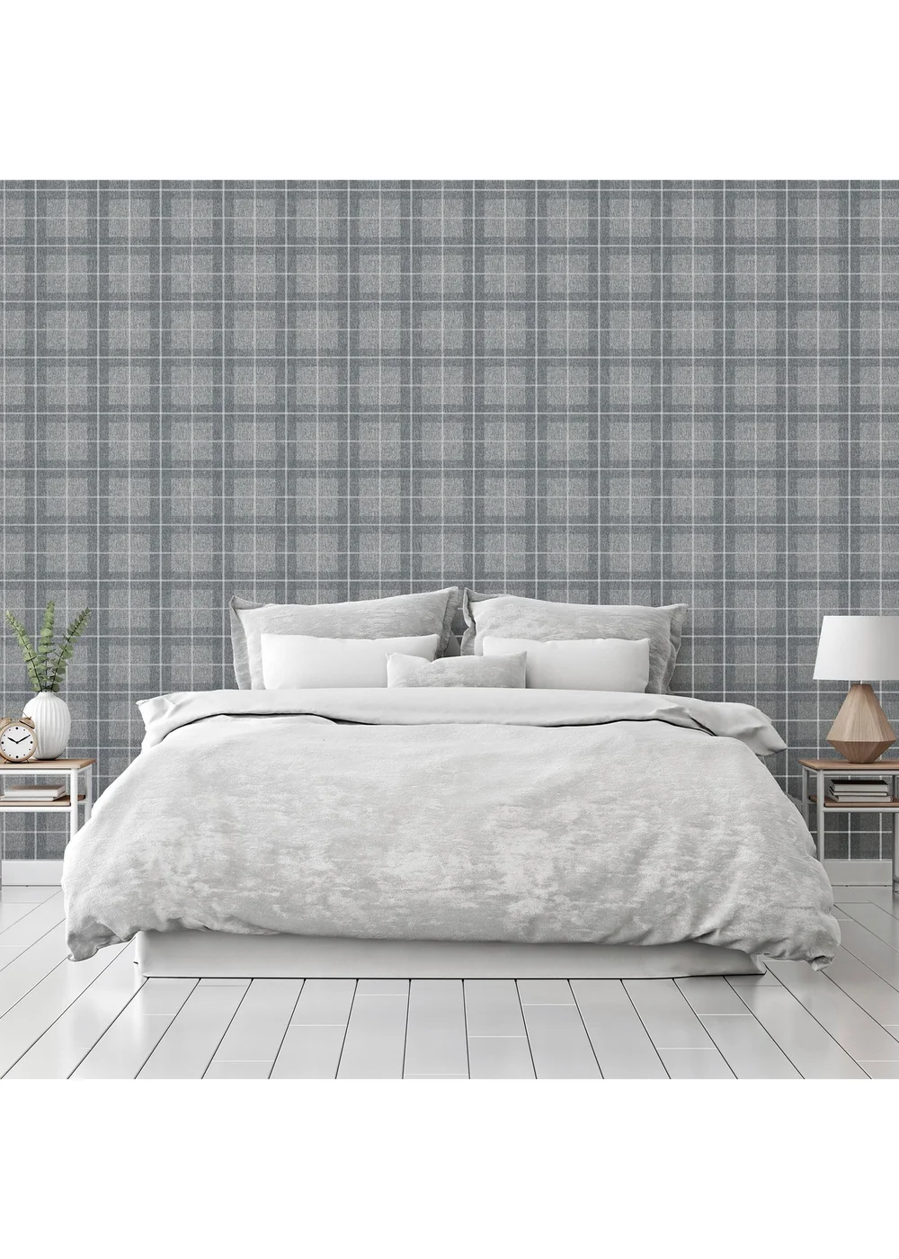 Arthouse Heritage Check Grey/Silver - One Size Image 5