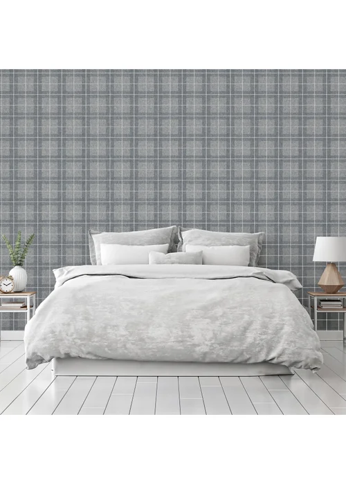 Arthouse Heritage Check Grey/Silver - One Size Image 5